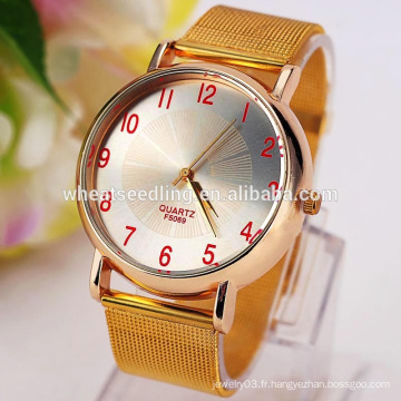 Valentines gift 4 couleurs plaqué or montre yiwu homme